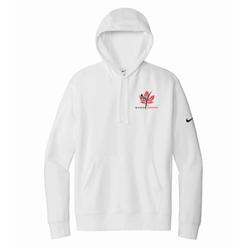 Nike club white swoosh logo hoodie best sale