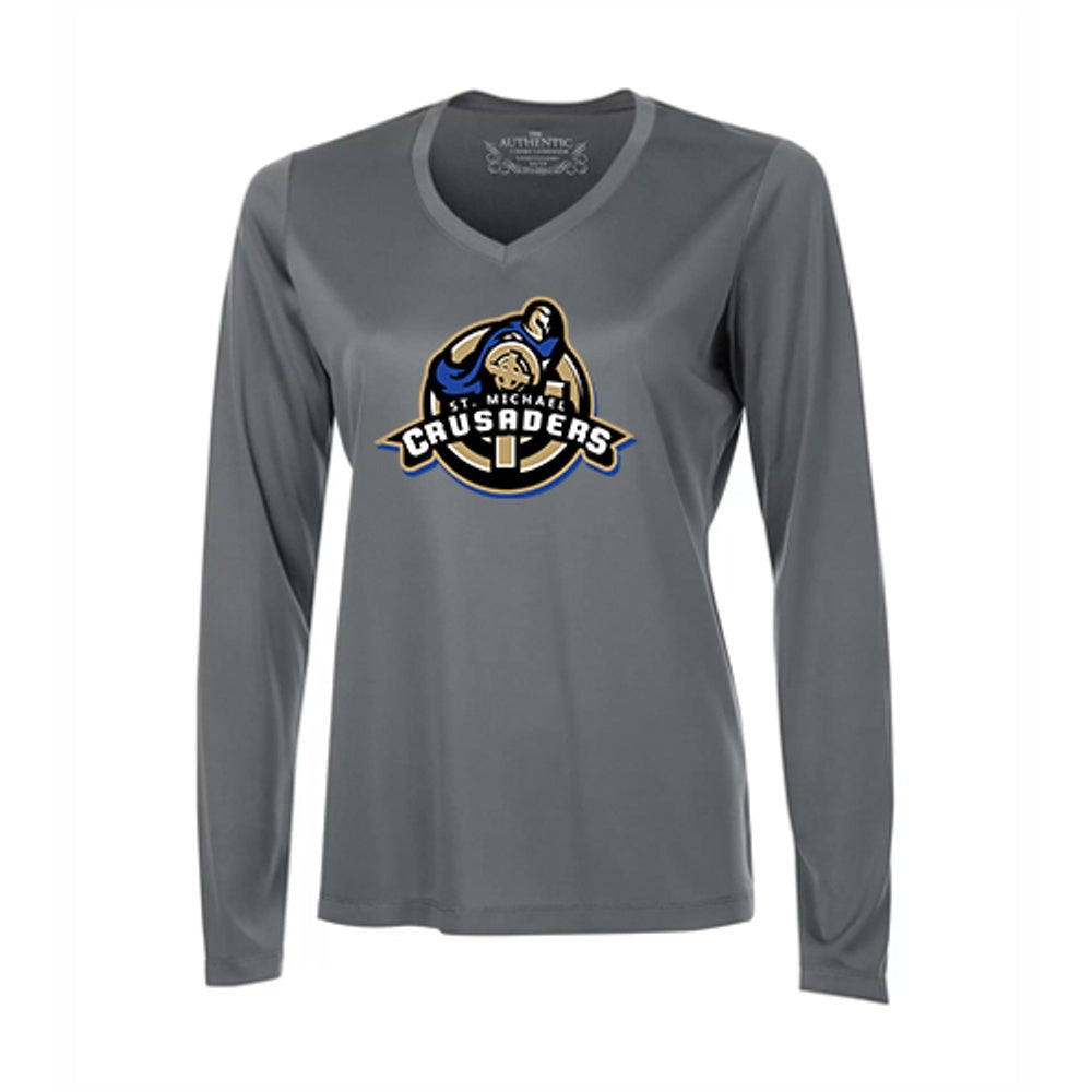 St Michael Ladies' Pro Team Long Sleeve V-Neck T-Shirt