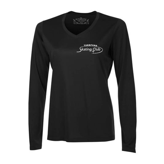 Thedford Skating Club Ladies' Pro Team Long Sleeve V-Neck T-Shirt