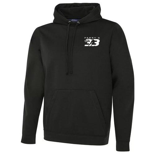Perry 3-on-3 Adult Performance Polyester Hooded Sweatshirt