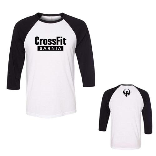 Phoenix Crossfit Adult Bella + Canvas Three-Quarter Sleeve Baseball Tee