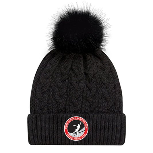 Point Edward Skating Faux Fur Pom Pom Cuff Toque