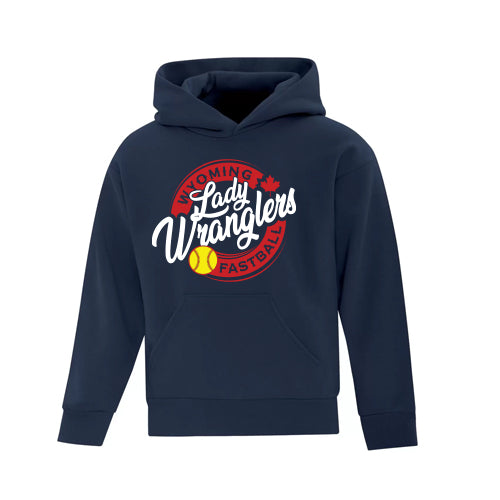 Wyoming Lady Wrangler - Youth Fleece Hooded Sweatshirt