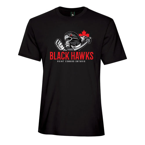 PEMAA Ring Spun Cotton Black Hawks T-Shirt - Youth