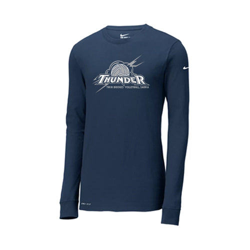 Twin Bridges Volleyball Adult Nike Dri-FIT Cotton/Poly Long Sleeve Tee