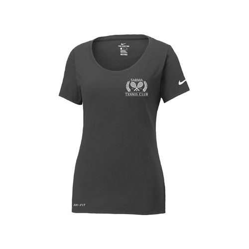 Sarnia Tennis Ladies' Nike Dri-FIT Cotton/Poly Scoop Neck Tee