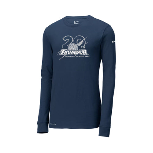 Twin Bridges Volleyball Adult Nike Dri-FIT Cotton/Poly Long Sleeve Tee