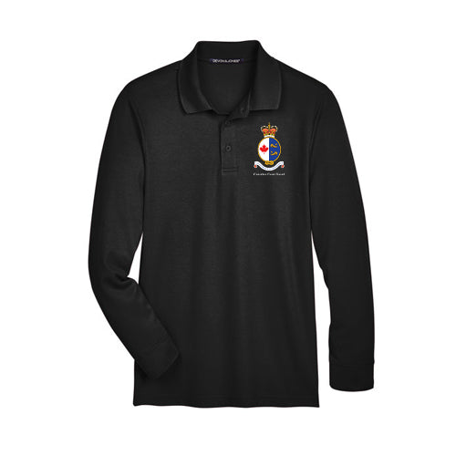 Canadian Coast Guard CrownLux Performance® Plaited Long Sleeve Polo