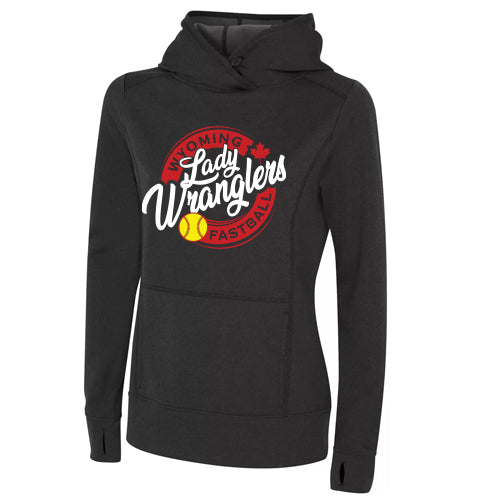 Wyoming Lady Wranglers - Ladies Performance Polyester Hooded Sweatshirt