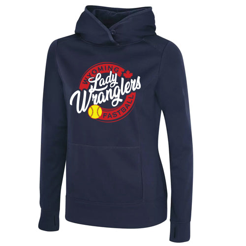 Wyoming Lady Wranglers - Ladies Performance Polyester Hooded Sweatshirt