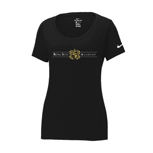 Royal SCITS Ladies' Nike Dri-FIT Cotton/Poly Scoop Neck Tee