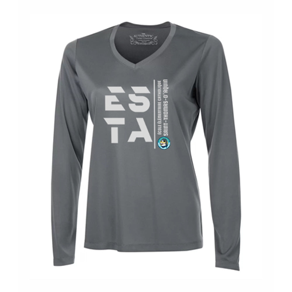 St Thomas D'Aquin Ladies' Pro Team Long Sleeve V-Neck T-Shirt