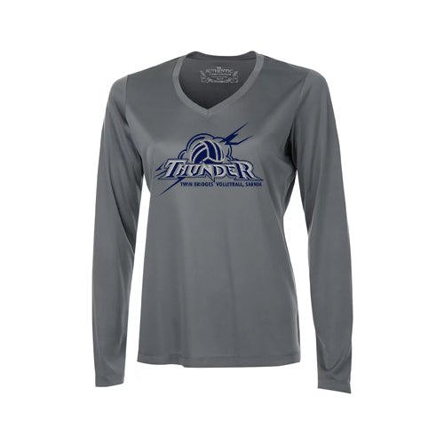 Twin Bridges Volleyball Ladies' Pro Team Long Sleeve V-Neck T-Shirt