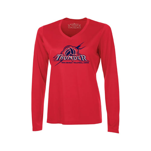 Twin Bridges Volleyball Ladies' Pro Team Long Sleeve V-Neck T-Shirt