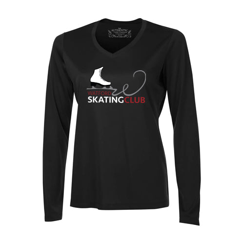 Watford Skating Club Ladies' Pro Team Long Sleeve V-Neck T-Shirt