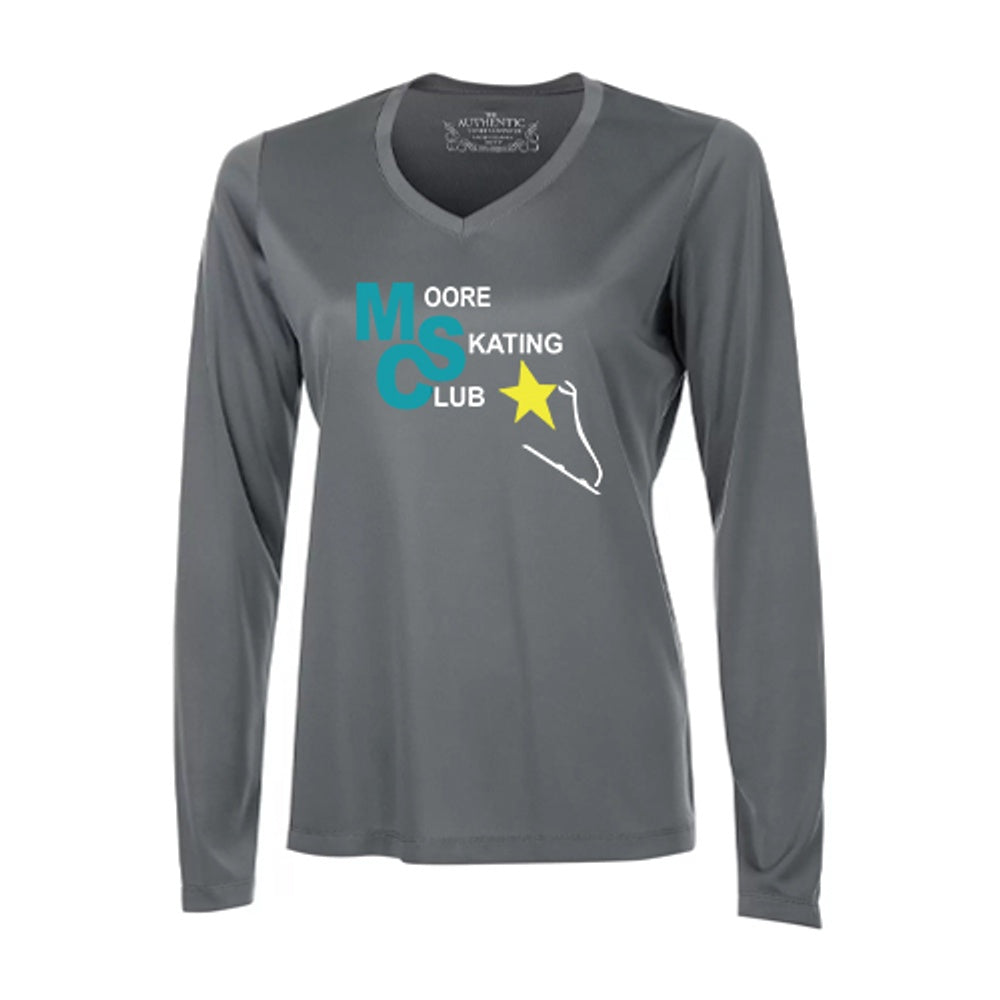 Moore Skate Club Ladies' Pro Team Long Sleeve V-Neck T-Shirt