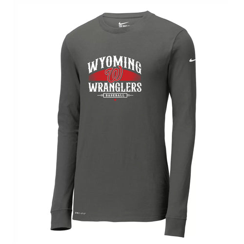 Wyoming Wrangler - Adult Vintage Nike Long Sleeve Performance Tee