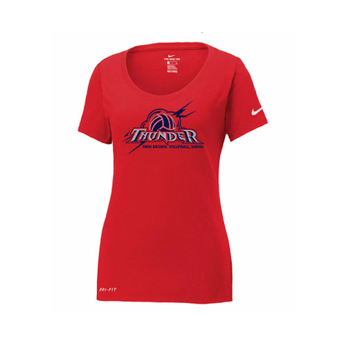 Twin Bridges Volleyball Ladies' Nike Dri-FIT Cotton/Poly Scoop Neck Tee