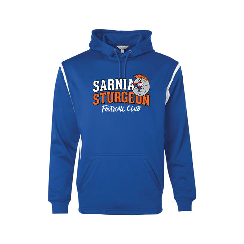 Sarnia Sturgeon Adult Ptech Fleece VarCity Hooded Sweatshirt