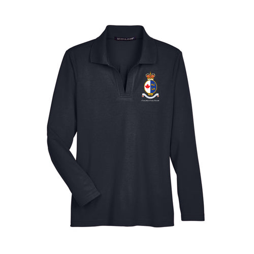 Canadian Coast Guard Ladies' CrownLux Performance® Plaited Long Sleeve Polo