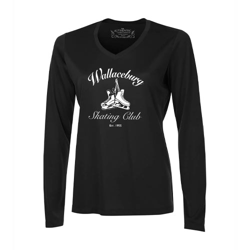 Wallaceburg Skating Club Ladies' Pro Team Long Sleeve V-Neck T-Shirt