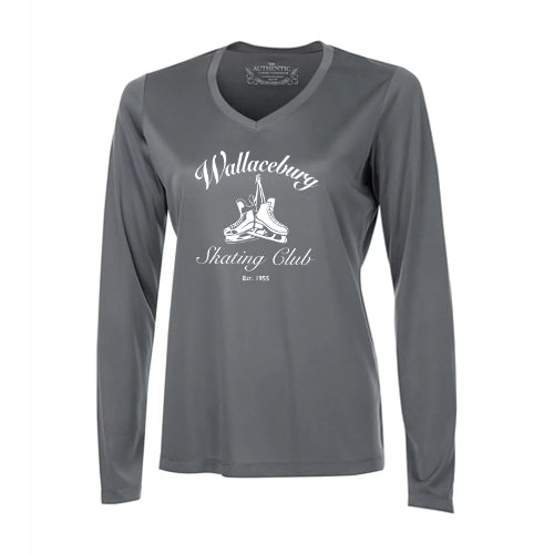 Wallaceburg Skating Club Ladies' Pro Team Long Sleeve V-Neck T-Shirt